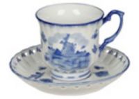 Tea or Coffee Cup+Saucer Mill Decoration