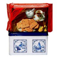 Delft Blue Tin with 400 gram De Ruyter Speculaas Cookies